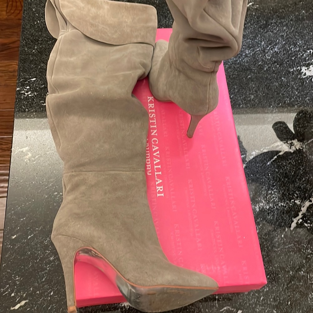 Chines Laundry Kristin Cavallari Calissa gray OTK boot